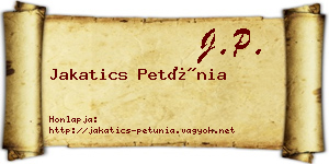 Jakatics Petúnia névjegykártya